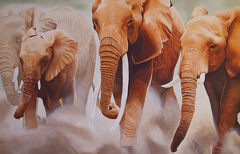 Running elephants